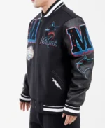 MLB Miami Marlins Mashup Varsity Jacket | Trendy Leather Jackets