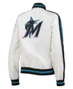 MLB Miami Marlins Starter white Satin Jacket | Trendy Leather Jackets