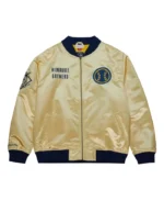 MLB Milwaukee Brewers Gold Satin Jacket | Trendy Leather Jackets