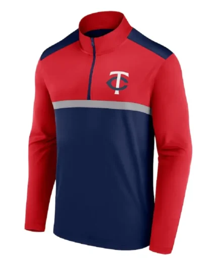 MLB Minnesota Twins Fanatics Black Unstoppable Quarter-Zip Top | Trendy Leather Jackets