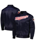 MLB Minnesota Twins Pro Standard Wordmark Satin Varsity Jacket | Trendy Leather Jackets