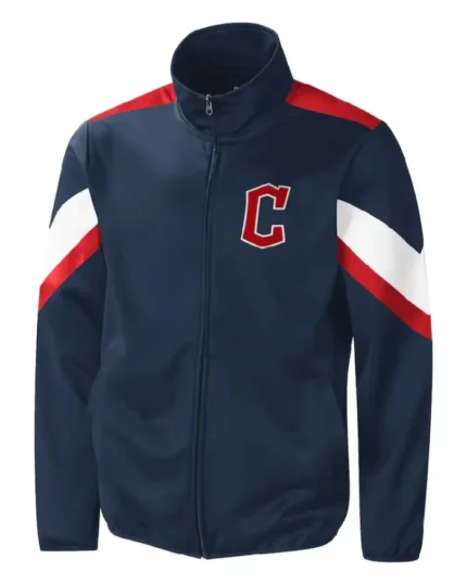 MLB Navy Cleveland Guardians Carl Banks Earned Run Jacket | Trendy Leather Jackets
