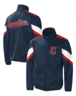 MLB Navy Cleveland Guardians Carl Banks Earned Run Jacket | Trendy Leather Jackets