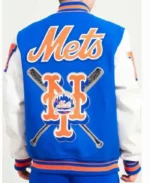 MLB New York Mets Mash Up Varsity Jacket | Trendy Leather Jackets