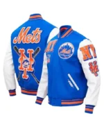 MLB New York Mets Mash Up Varsity Jacket | Trendy Leather Jackets