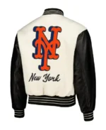 MLB New York Mets PLEASURES Varsity Jacket | Trendy Leather Jackets