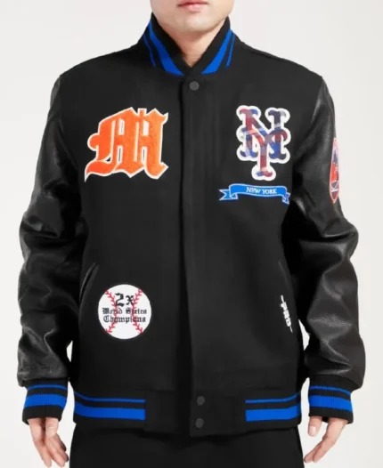 MLB New York Mets Pro Standard prep Varsity Jacket | Trendy Leather Jackets