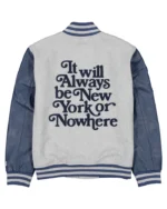 MLB New York OR Nowhere Varsity Jacket | Trendy Leather Jackets