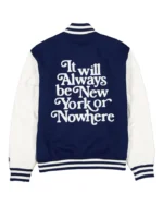 MLB New York OR Nowhere Varsity Jacket | Trendy Leather Jackets