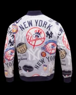 MLB New York Yankees AOP Satin Jacket | Trendy Leather Jackets
