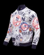 MLB New York Yankees AOP Satin Jacket | Trendy Leather Jackets