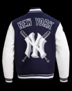 MLB New York Yankees Mash Up Varsity Jacket | Trendy Leather Jackets
