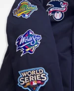 MLB New York Yankees Navy Hooded Bomber Jacket | Trendy Leather Jackets
