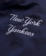 MLB New York Yankees Navy Hooded Bomber Jacket | Trendy Leather Jackets