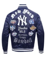 MLB New York Yankees Old English Satin Varsity Jacket