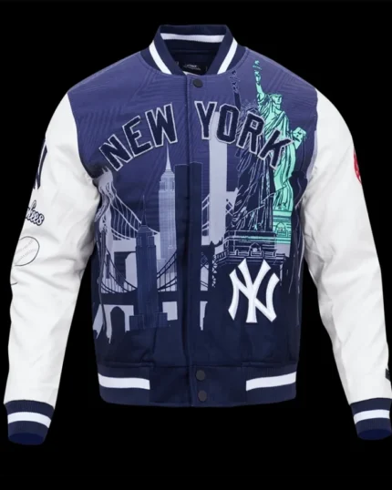 MLB New York Yankees Remix Varsity Jacket | Trendy Leather Jackets
