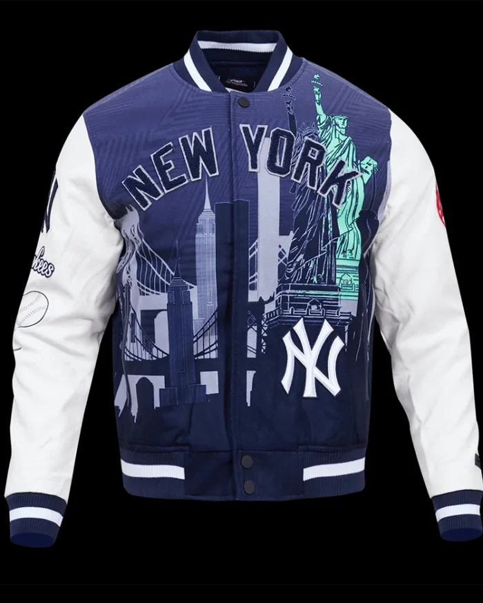 MLB New York Yankees Remix Varsity Jacket | Trendy Leather Jackets