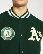 MLB Oakland Athletics Heritage Varsity Jacket | Trendy Leather Jackets