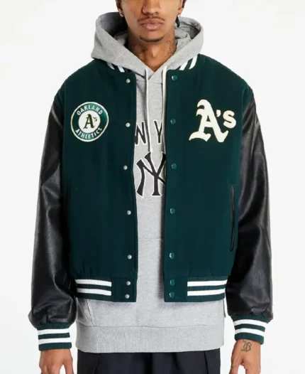 MLB Oakland Athletics Jacket New Era Varsity Jacket | Trendy Leather Jackets