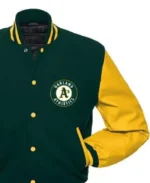 MLB Oakland Athletics Letterman Jacket | Trendy Leather Jackets