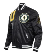 MLB Oakland Athletics Mashup Varsity Jacket | Trendy Leather Jackets