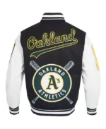 MLB Oakland Athletics Mashup Varsity Jacket | Trendy Leather Jackets
