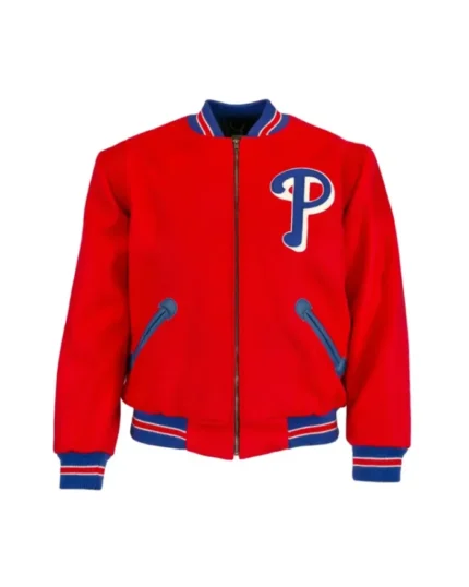 MLB Philadelphia Phillies 1949 Red Wool Varsity Jacket | TLJ
