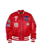 MLB Philadelphia Phillies Red Reversible MA-1 Bomber Jacket | TLJ