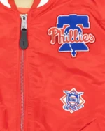 MLB Philadelphia Phillies Red Reversible MA-1 Bomber Jacket | TLJ