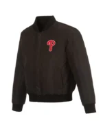 MLB Philadelphia Phillies Wool Leather Reversible Varsity Jacket | Trendy Leather Jackets