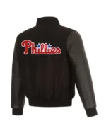 MLB Philadelphia Phillies Wool Leather Reversible Varsity Jacket | Trendy Leather Jackets