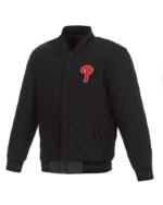 MLB Philadelphia Phillies Wool Leather Reversible Varsity Jacket | Trendy Leather Jackets