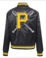 MLB Pittsburgh Pirates 76th World Series Mash Up Black Satin Jacket | Trendy Leather Jackets