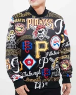 MLB Pittsburgh Pirates AOP Satin Jacket | Trendy Leather Jackets