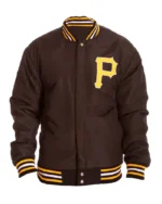 MLB Pittsburgh Pirates Black Reversible Wool Jacket | Trendy Leather Jackets
