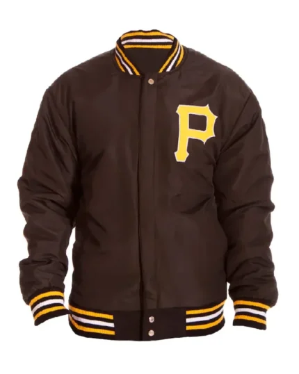 MLB Pittsburgh Pirates Black Reversible Wool Jacket | Trendy Leather Jackets