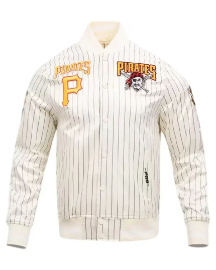 MLB Pittsburgh Pirates Cooperstown Pinstripe Retro Classic Satin Jacket | Trendy Leather Jackets