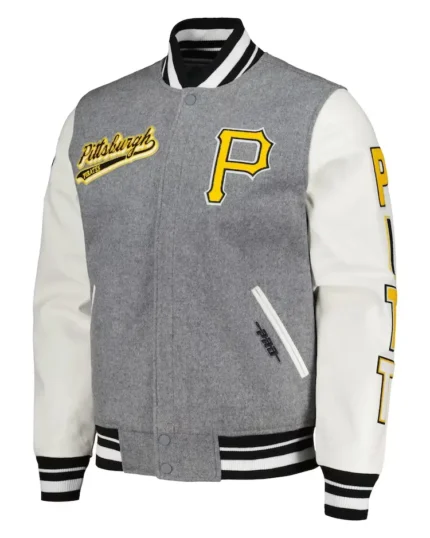 MLB Pittsburgh Pirates Pro Standard Gray Varity Jacket | Trendy Leather Jackets