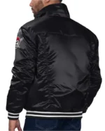 MLB Pittsburgh Pirates Starter X Levi's Black Silver Tab Satin Trucker Jacket | Trendy Leather Jackets