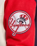 MLB Pro Standard Red and White New York Yankees Varsity Jacket | Trendy Leather Jackets