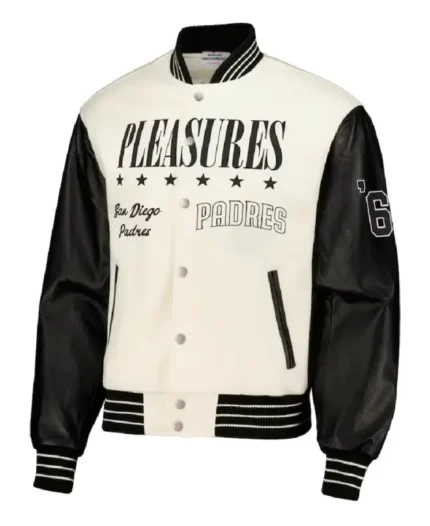 MLB San Diego Padres Pleasures Varsity Jacket | Trendy Leather Jackets