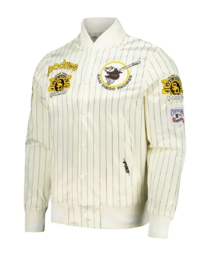 MLB San Diego Padres Pro Standard Pinstripe Classic Satin Jacket | Trendy Leather Jackets
