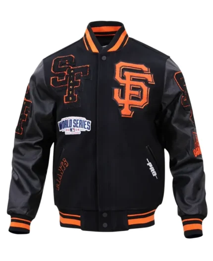MLB San Francisco Giants Mashup Varsity Jacket | Trendy Leather Jackets