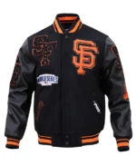 MLB San Francisco Giants Mashup Varsity Jacket | Trendy Leather Jackets