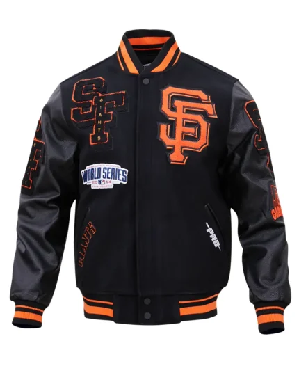 MLB San Francisco Giants Mashup Varsity Jacket | Trendy Leather Jackets