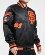 MLB San Francisco Giants Old English Satin Jacket | Trendy Leather Jackets