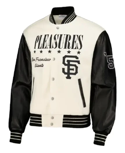 MLB San Francisco Giants Pleasures Varsity Jacket | Trendy Leather Jackets