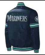 MLB Seattle Mariners Midfield Satin Varsity Jacket | Trendy Leather Jackets