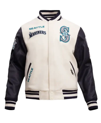 MLB Seattle Mariners Retro Classic Varsity Jacket | Trendy Leather Jackets