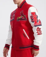 MLB St. Louis Cardinal Mash up Varsity Jacket | Trendy Leather Jackets